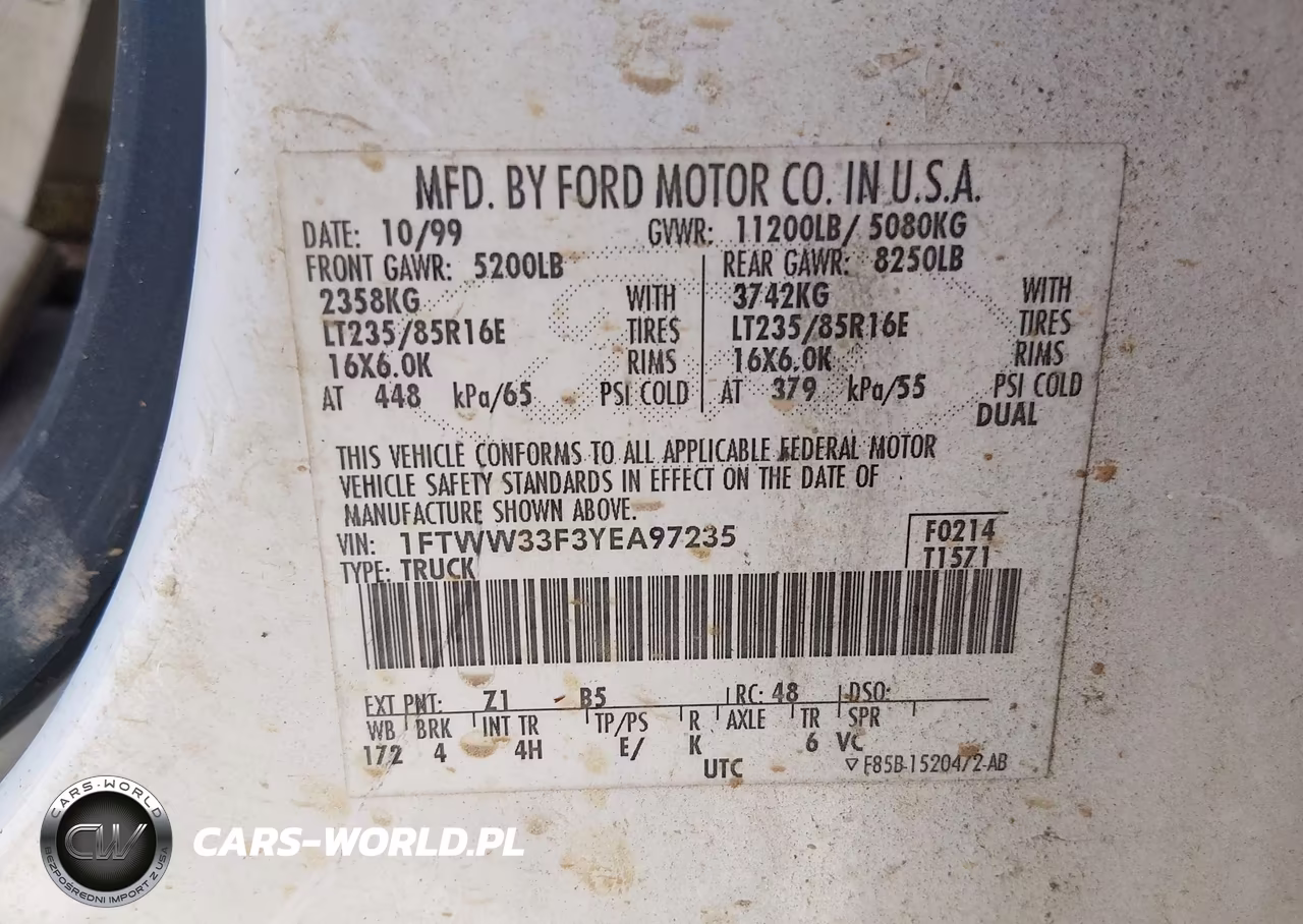 2000 Ford F-350 Lariat-Xl-Xlt VIN:1FTWW33F3YEA97235 - 8