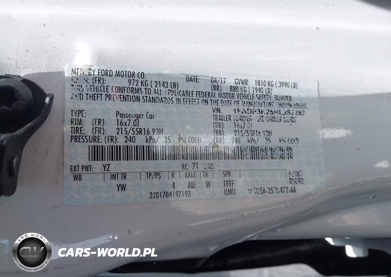 2017 Ford Focus Se VIN:1FADP3K25HL267387 - 9