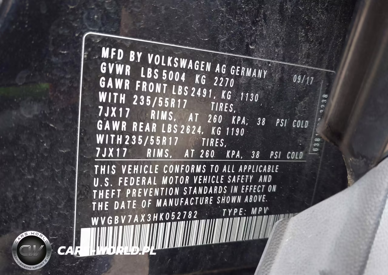 2017 Volkswagen Tiguan 2.0T-2.0T S VIN:WVGBV7AX3HK052782 - 9