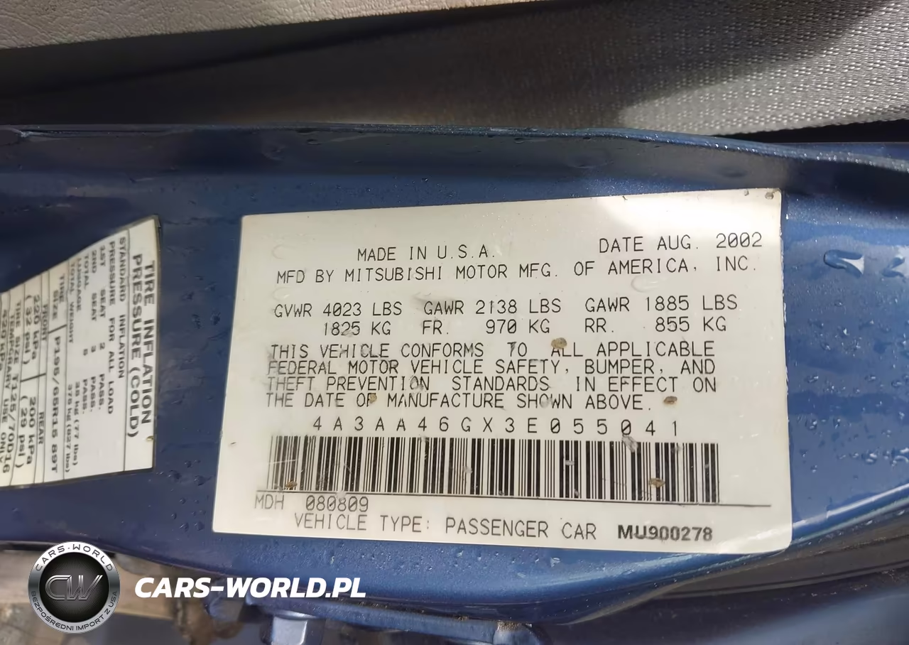 2003 Mitsubishi Galant Es-Ls VIN:4A3AA46GX3E055041 - 9
