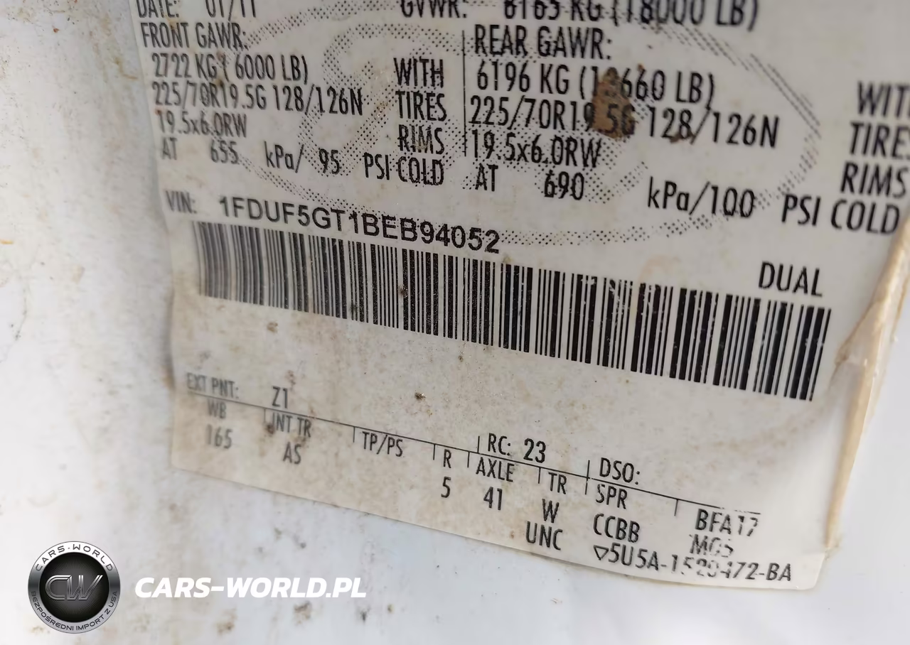 2011 Ford F550 VIN:1FDVF5GT1BEB94052 - 9