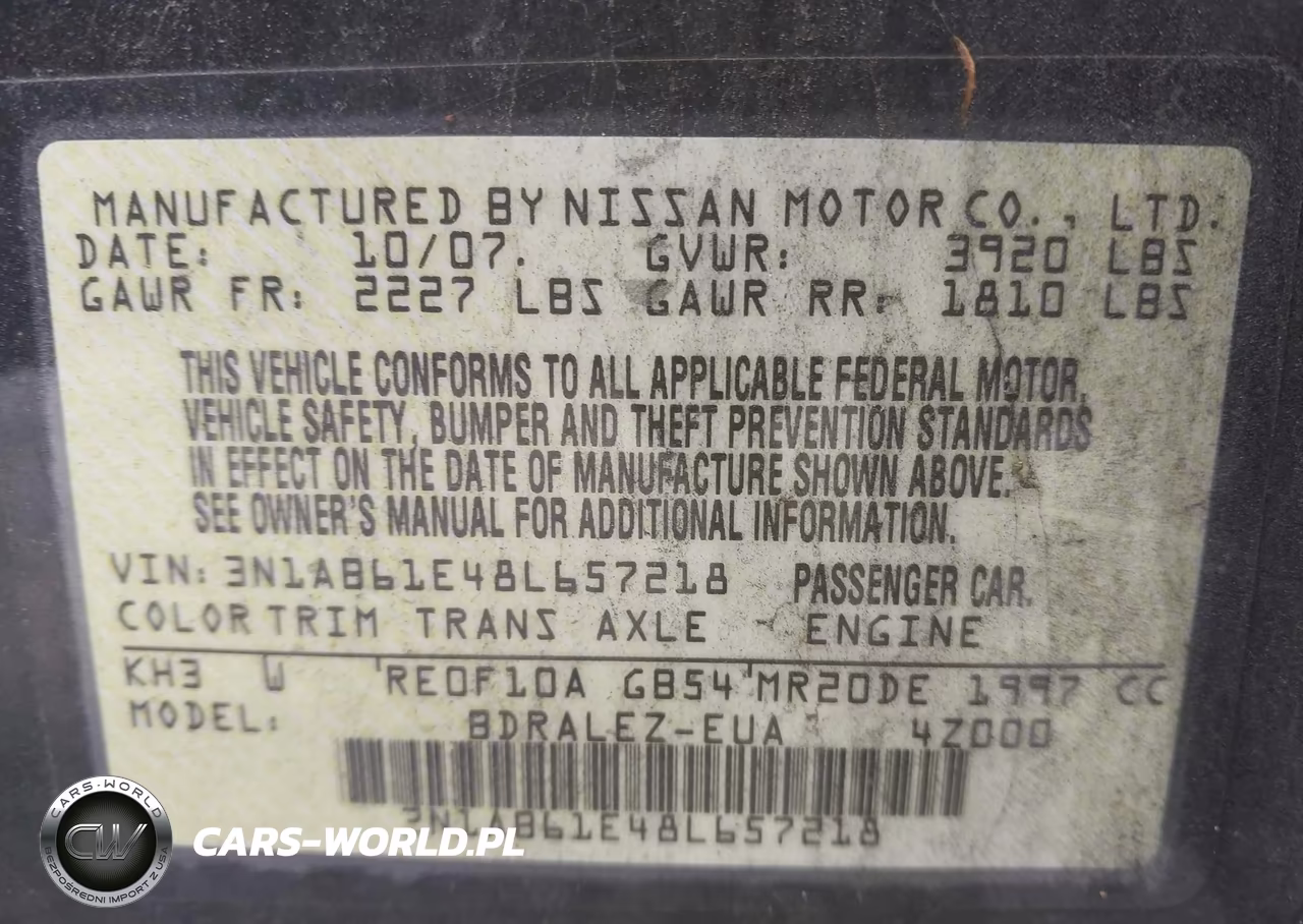 2008 Nissan Sentra 2.0 S VIN:3N1AB61E48L657218 - 9