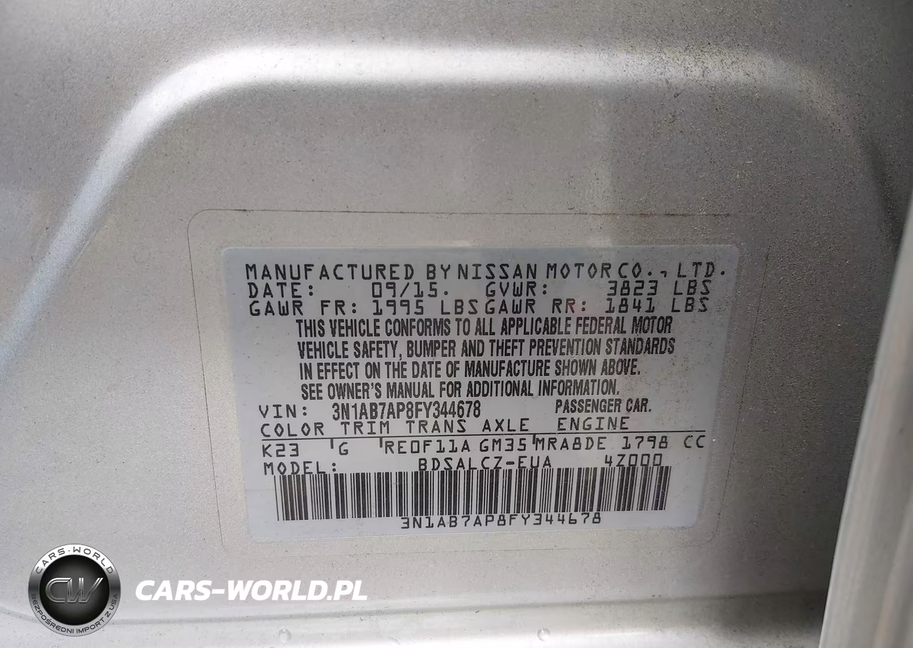 2015 Nissan Sentra S VIN:3N1AB7AP8FY344678 - 9