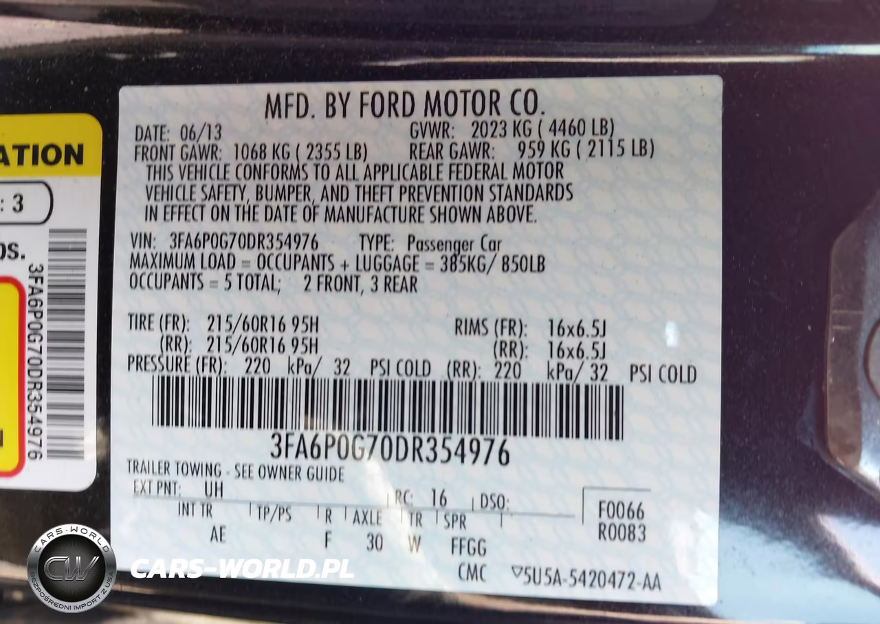 2013 Ford Fusion S VIN:3FA6P0G70DR354976 - 9