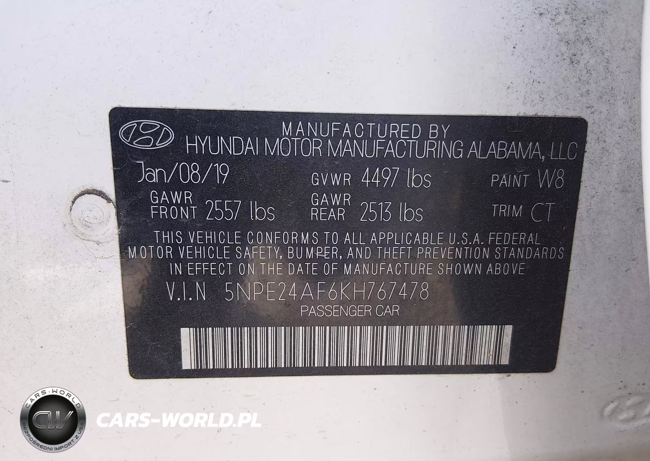 2019 Hyundai Sonata Se VIN:5NPE24AF6KH767478 - 9