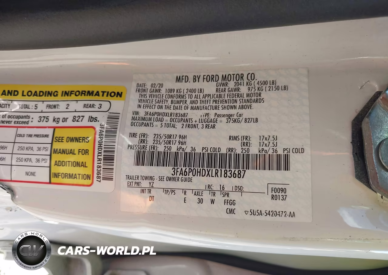 2020 Ford Fusion Se VIN:3FA6P0HDXLR183687 - 9