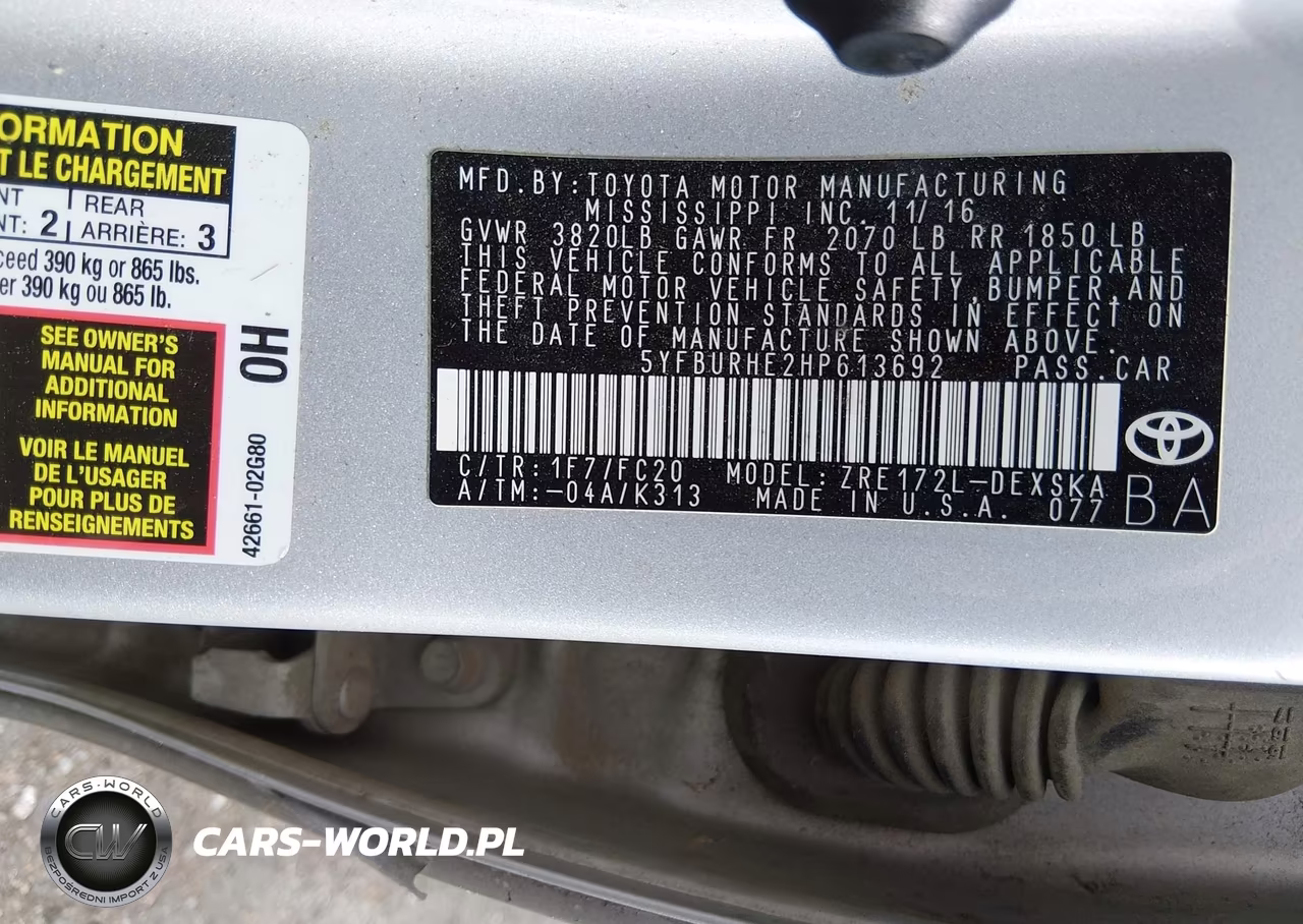 2017 Toyota Corolla Se VIN:5YFBURHE2HP613692 - 9
