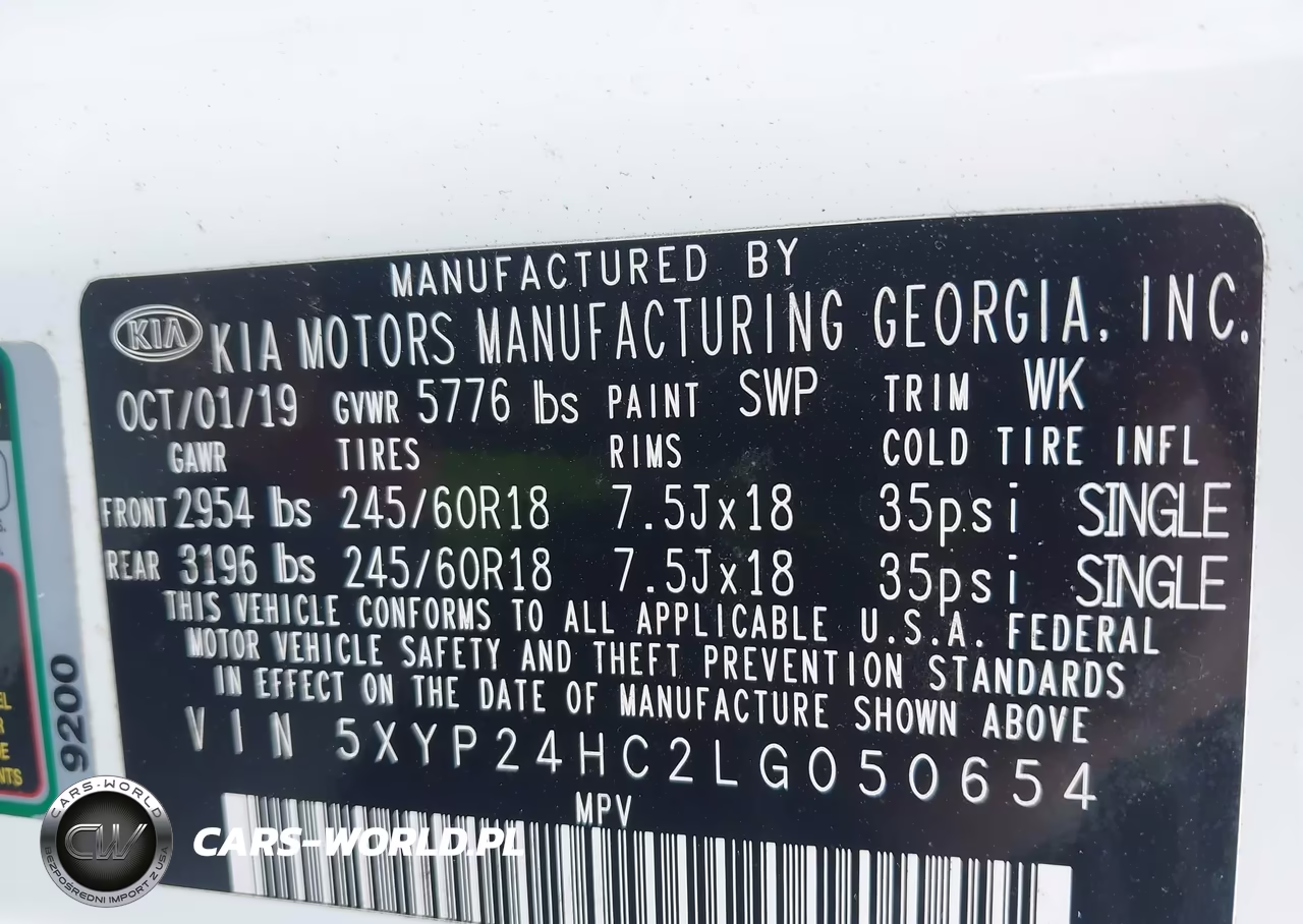 2020 Kia Telluride Lx VIN:5XYP24HC2LG050654 - 9