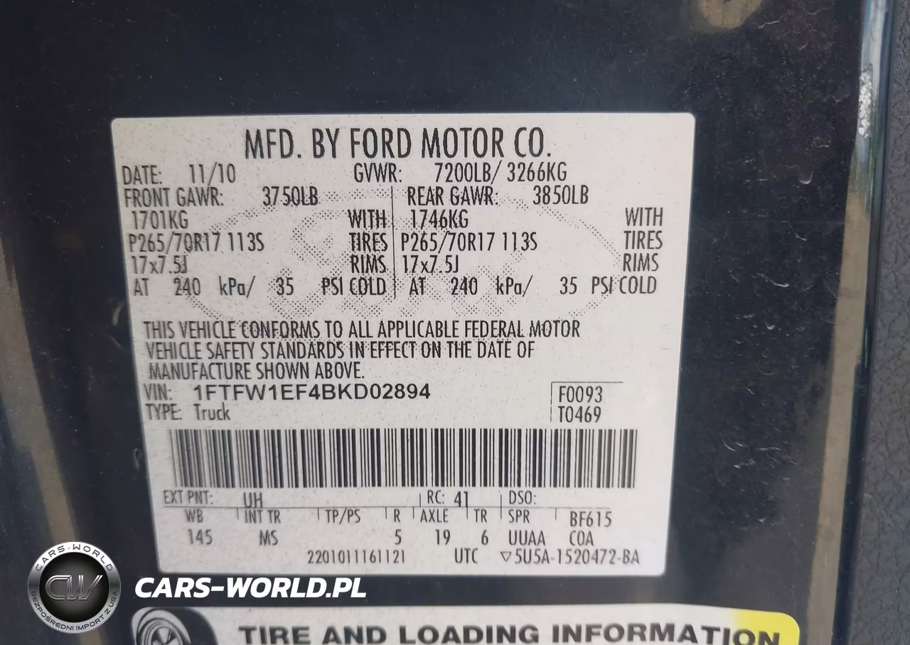 2011 Ford F-150 Xlt VIN:1FTFW1EF4BKD02894 - 9