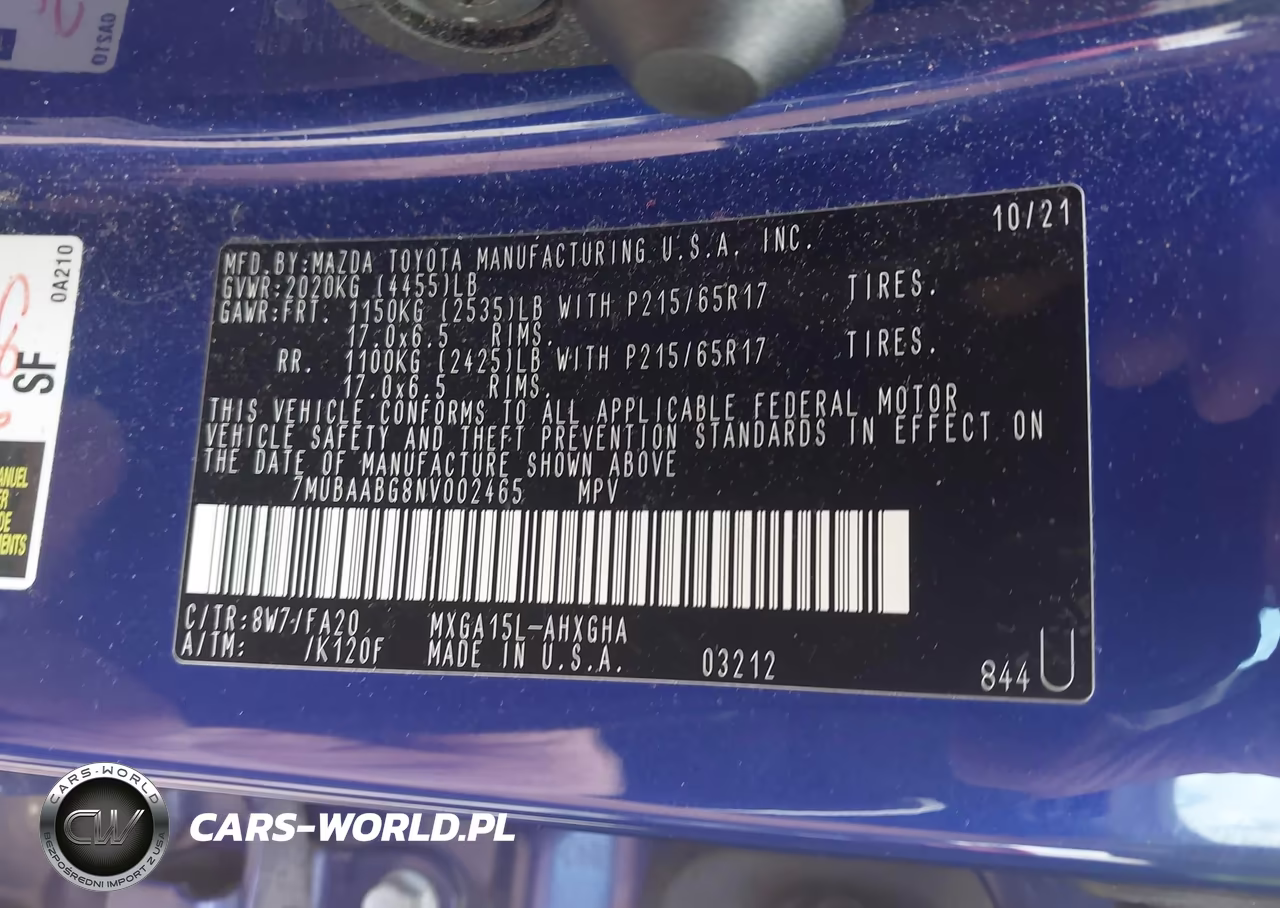 2022 Toyota Corolla Cross Le VIN:7MUBAABG8NV002465 - 9