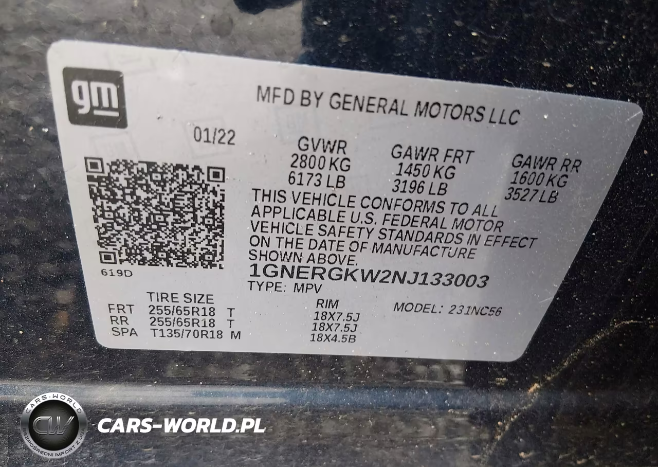 2022 Chevrolet Traverse Fwd Lt Cloth VIN:1GNERGKW2NJ133003 - 9