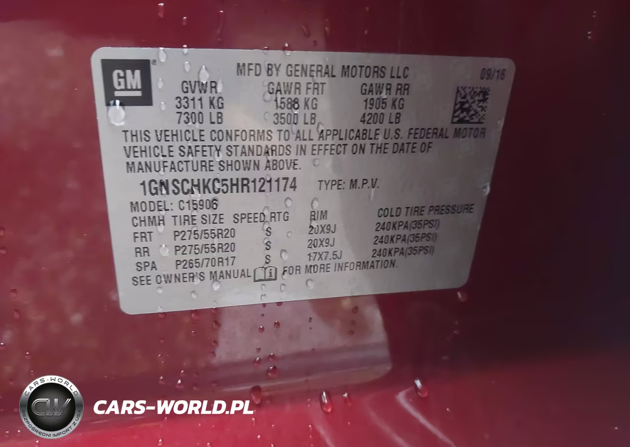 2017 Chevrolet Suburban Lt VIN:1GNSCHKC5HR121174 - 9