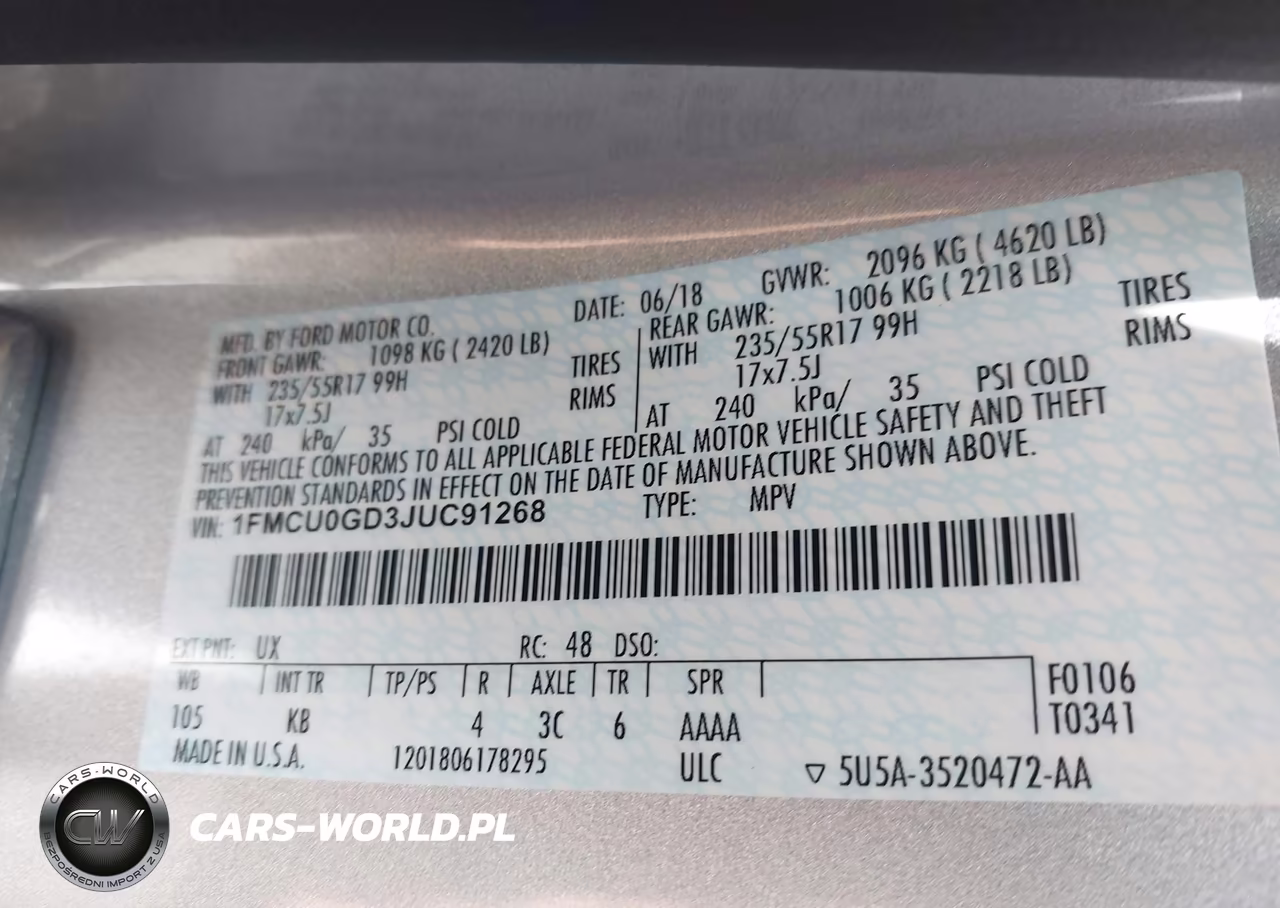 2018 Ford Escape Se VIN:1FMCU0GD3JUC91268 - 9