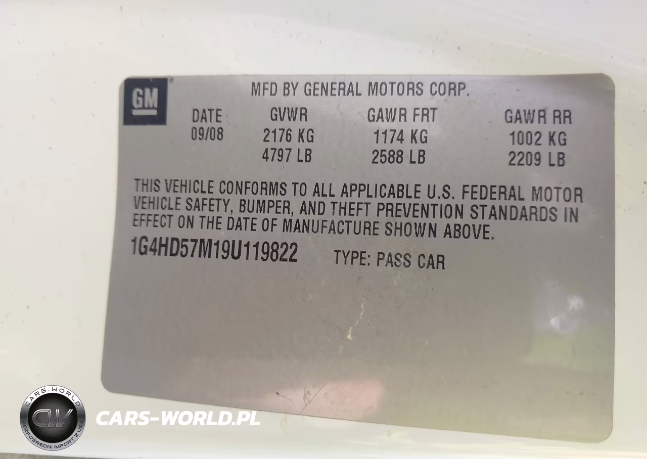 2009 Buick Lucerne Cxl VIN:1G4HD57M19U119822 - 9