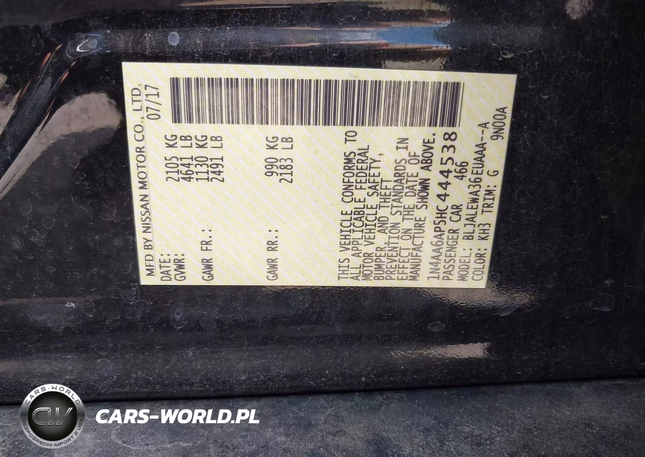 NISSAN MAXIMA 3.5 VIN:1N4AA6AP5HC444538 - 9