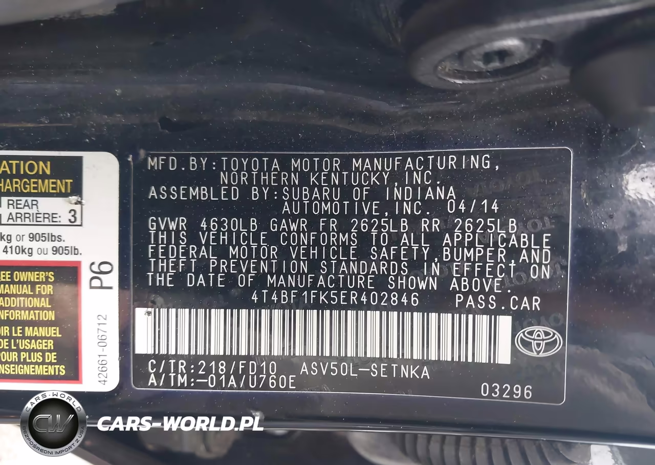 2014 Toyota Camry Le VIN:4T4BF1FK5ER402846 - 9