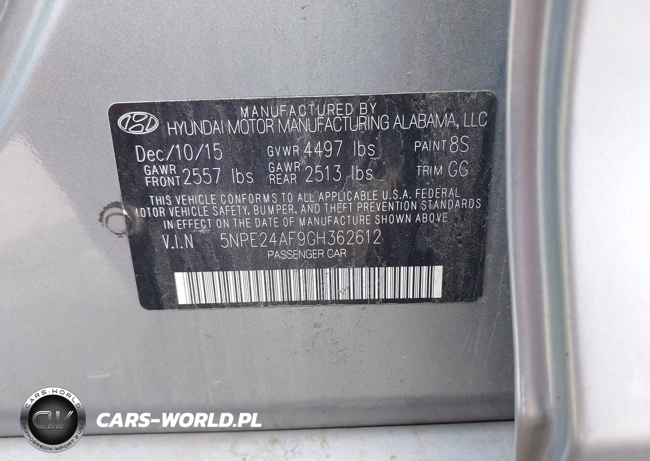 2016 Hyundai Sonata Se VIN:5NPE24AF9GH362612 - 9