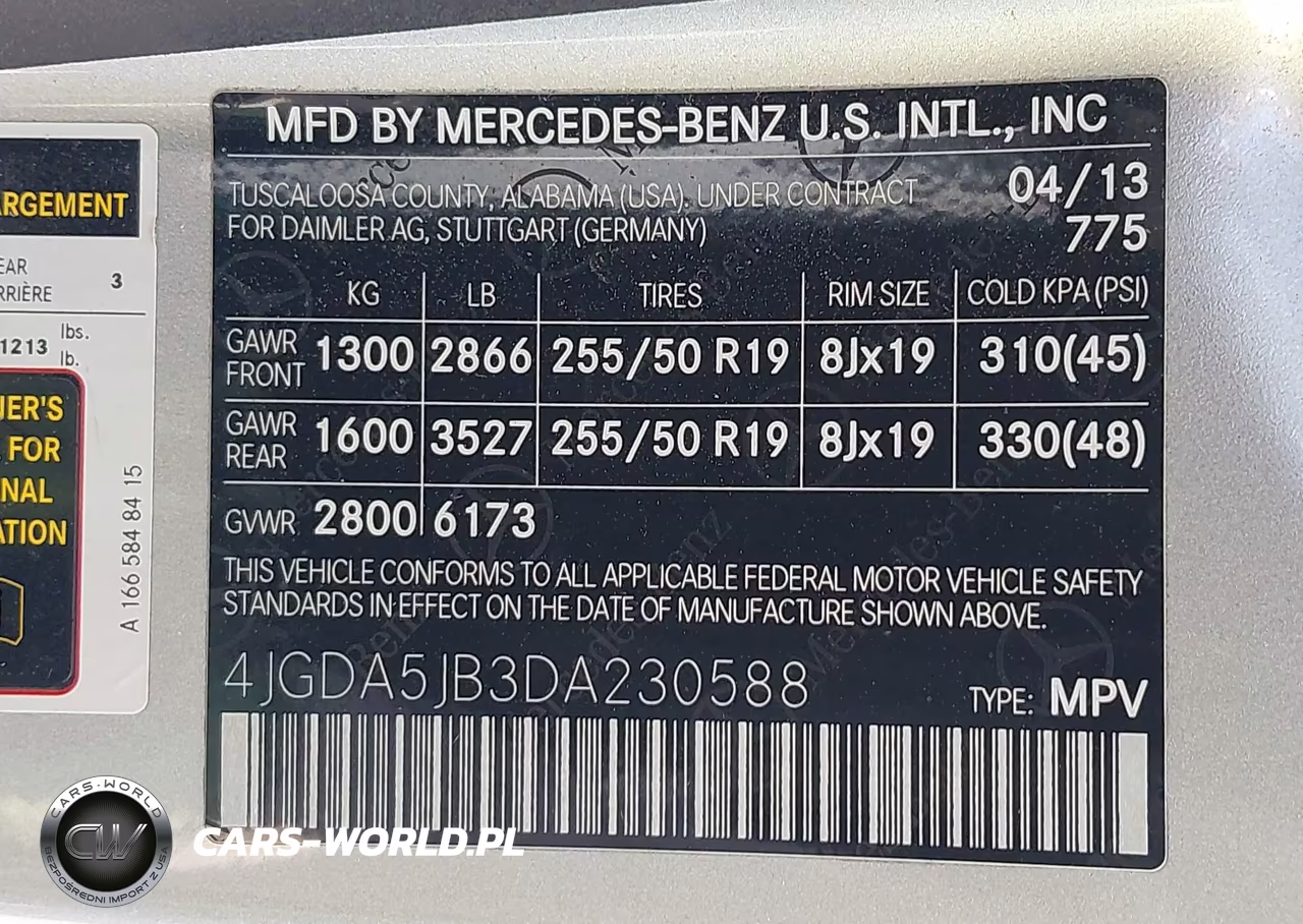 2013 Mercedes-Benz Ml 350 VIN:4JGDA5JB3DA230588 - 9