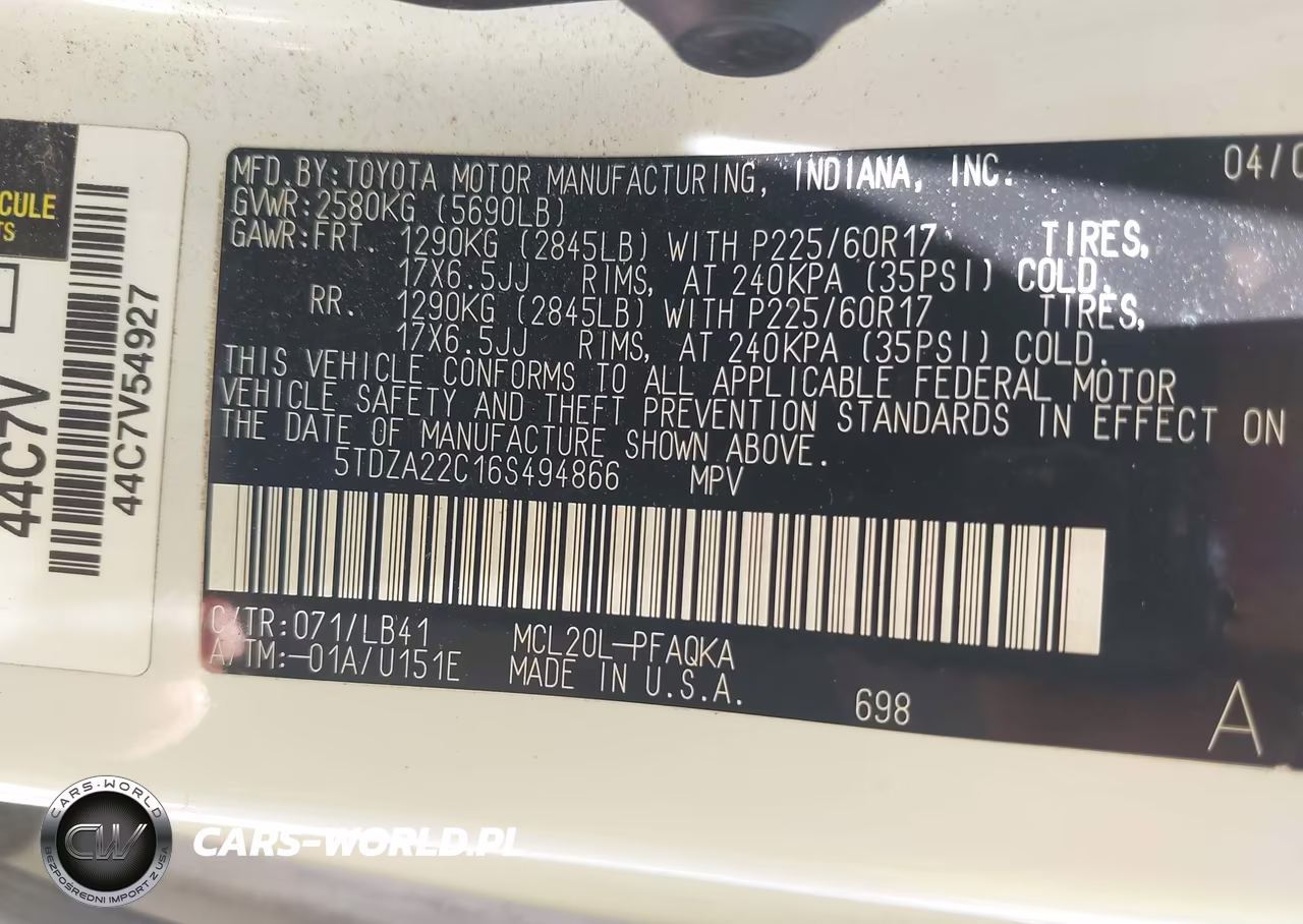 2006 Toyota Sienna Xle Limited VIN:5TDZA22C16S494866 - 9