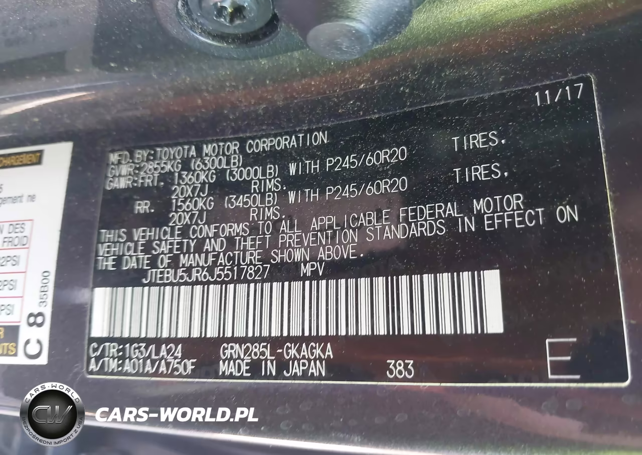 2018 Toyota 4Runner Limited VIN:JTEBU5JR6J5517827 - 9