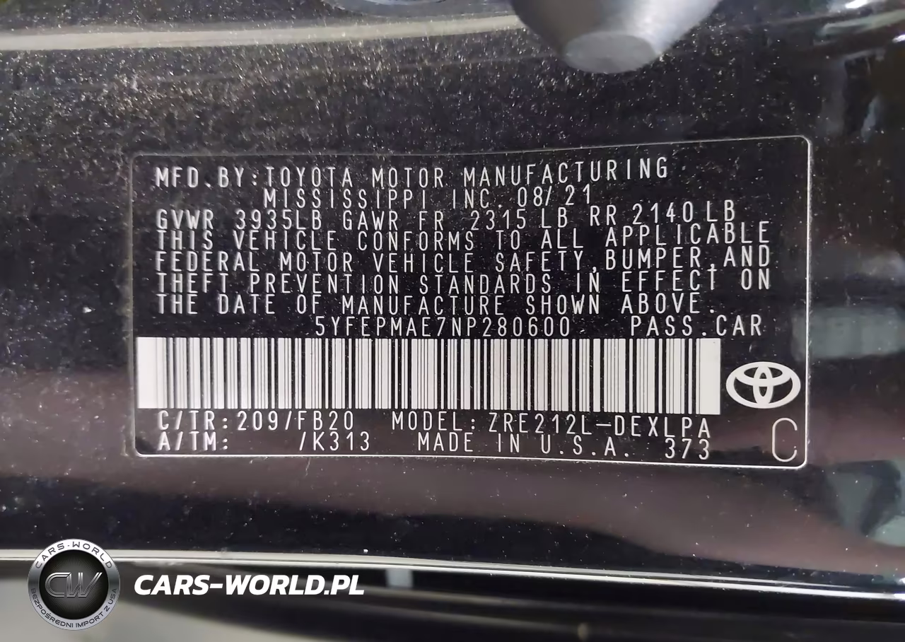 2022 Toyota Corolla Le VIN:5YFEPMAE7NP280600 - 9