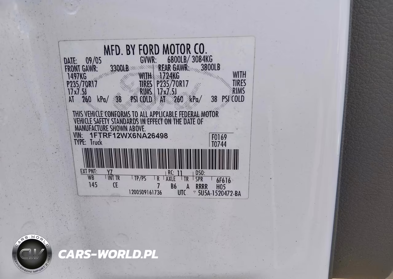 2006 Ford F-150 Stx-Xl-Xlt VIN:1FTRF12WX6NA26498 - 9
