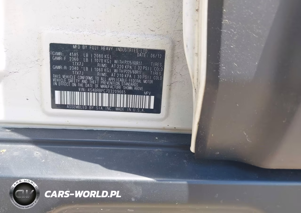 2013 Subaru Outback 2.5I Limited VIN:4S4BRBPC7D3209665 - 9