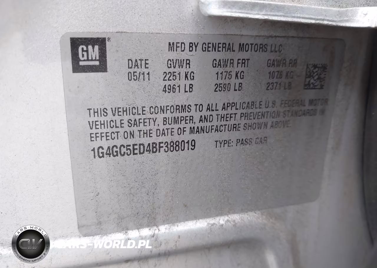 2011 Buick Lacrosse Cxl VIN:1G4GC5ED4BF388019 - 9