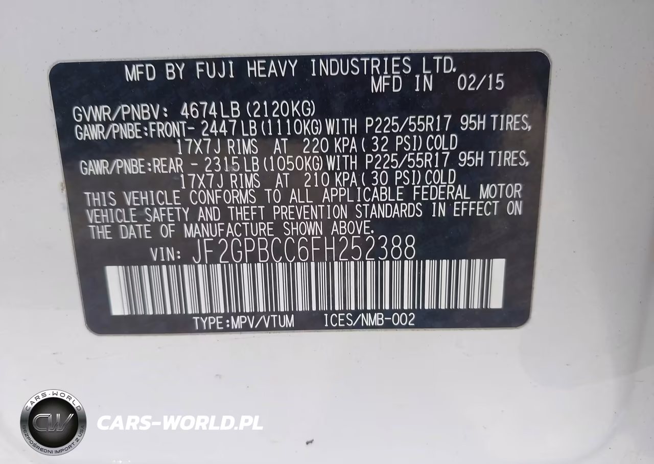 2015 Subaru Xv Crosstrek Hybrid VIN:JF2GPBCC6FH252388 - 9