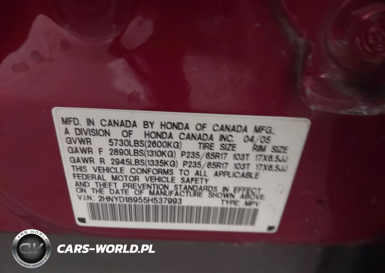 2005 Acura Mdx VIN:2HNYD18955H537993 - 9