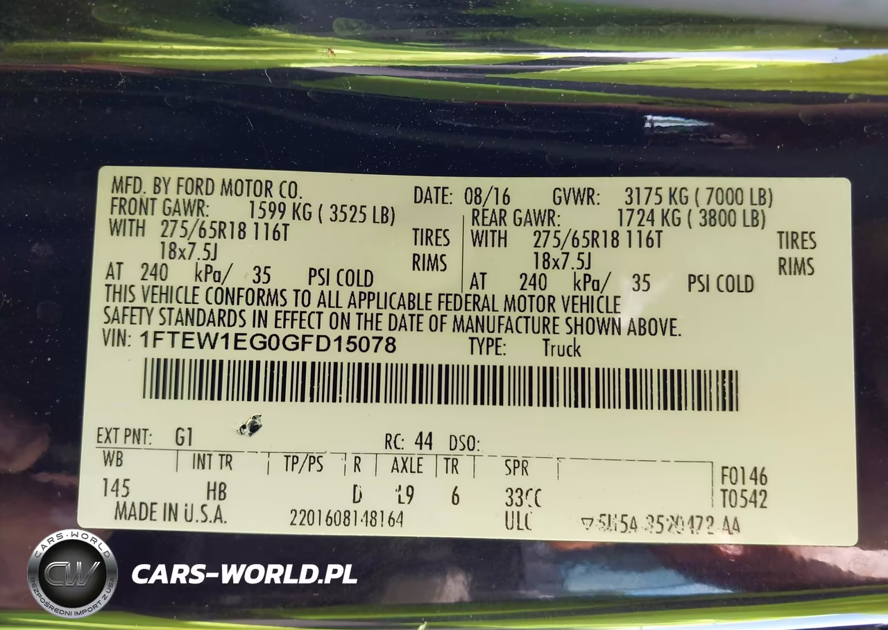 2016 Ford F-150 Lariat VIN:1FTEW1EG0GFD15078 - 9
