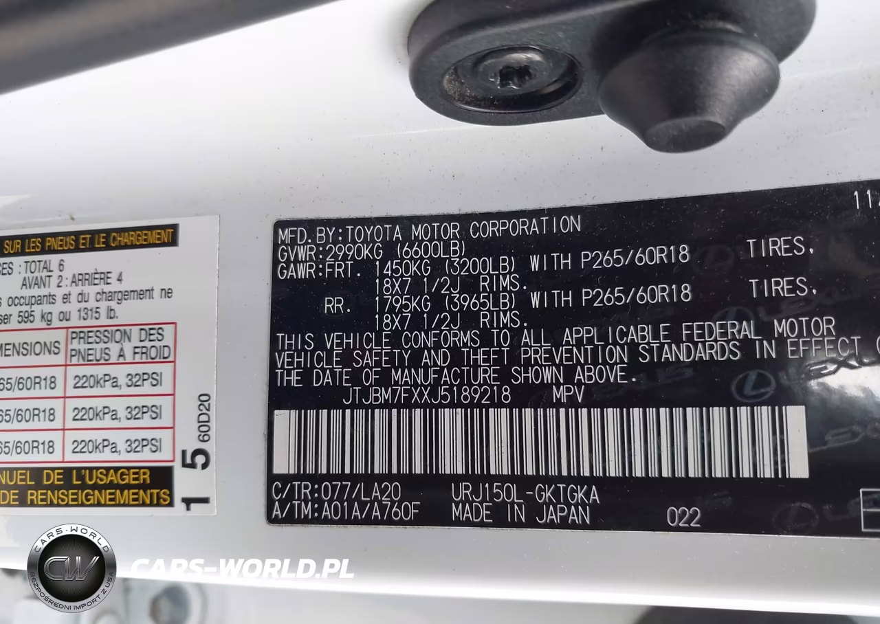 2018 Lexus Gx 460 VIN:JTJBM7FXXJ5189218 - 9
