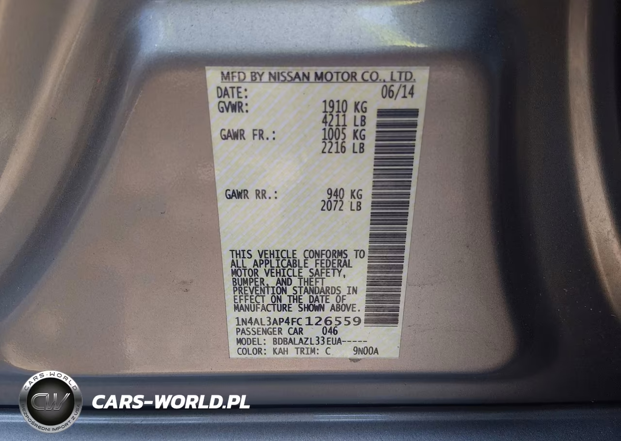 2015 Nissan Altima 2.5 VIN:1N4AL3AP4FC126559 - 9