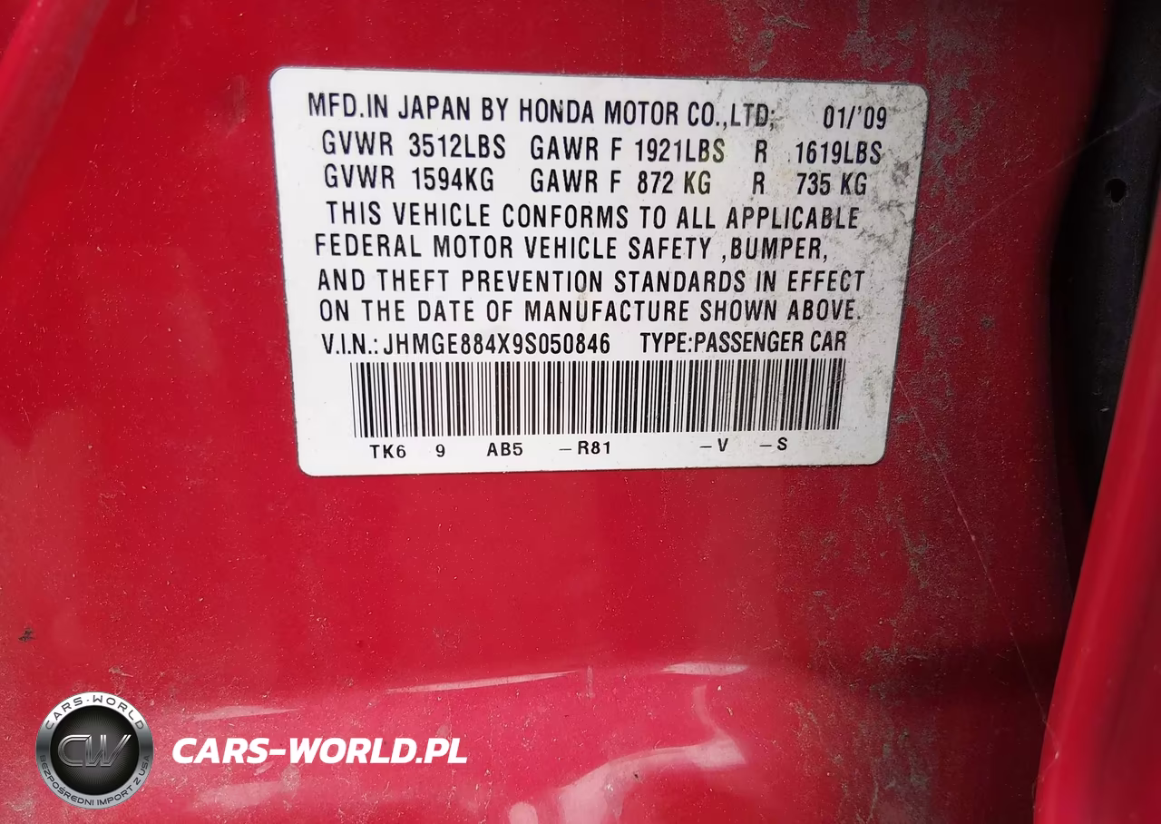2009 Honda Fit Sport VIN:JHMGE884X9S050846 - 9