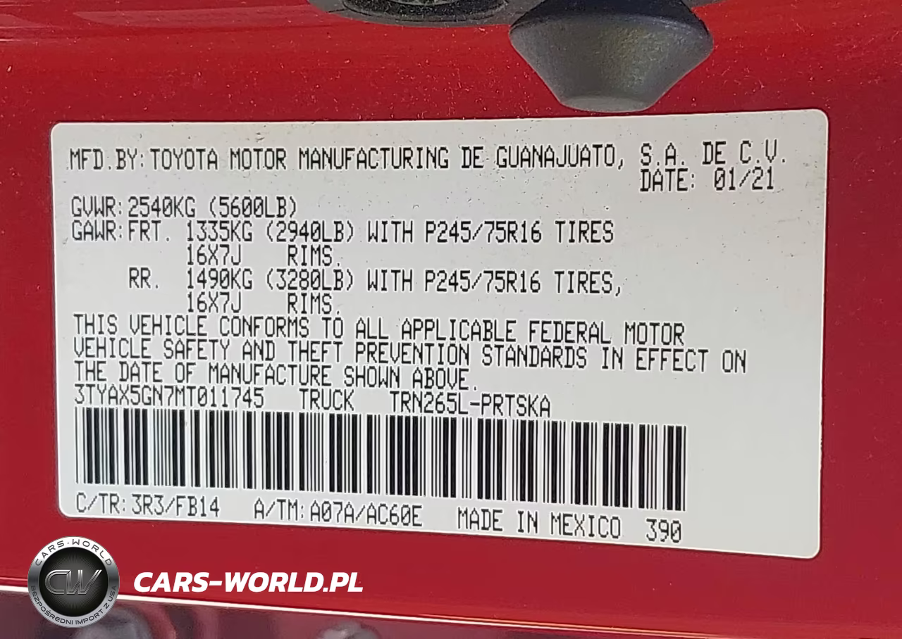 2021 Toyota Tacoma Sr VIN:3TYAX5GN7MT011745 - 9