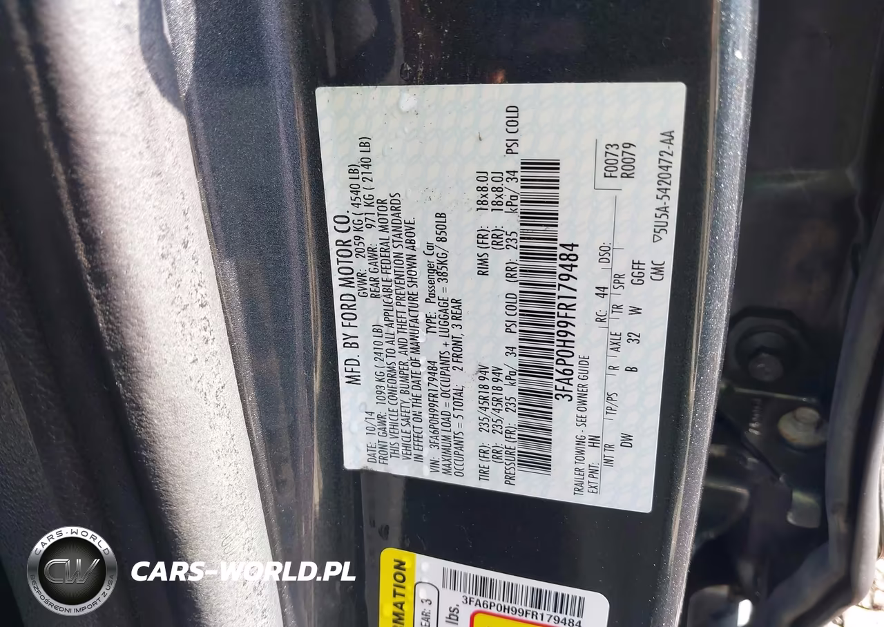 2015 Ford Fusion Se VIN:3FA6P0H99FR179484 - 9