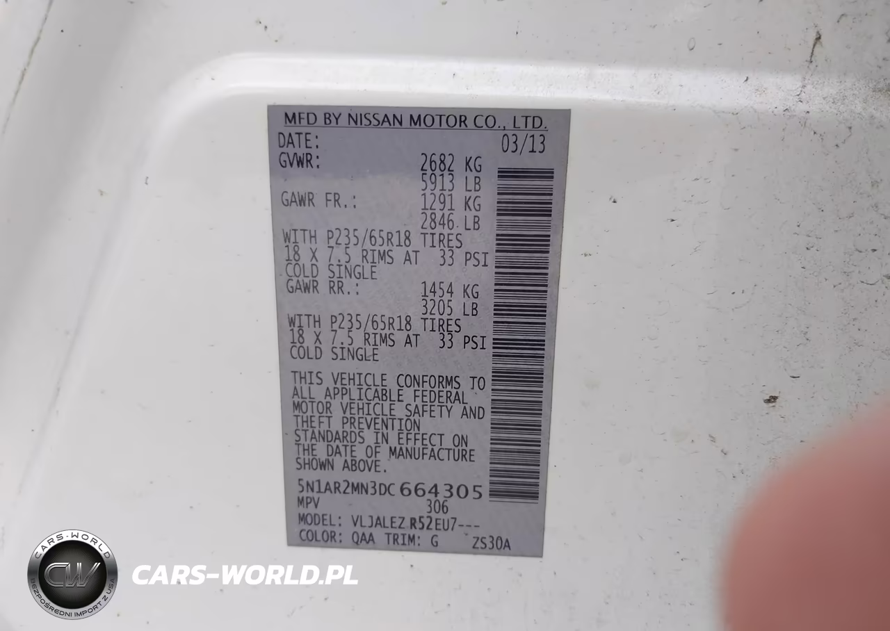 2013 Nissan Pathfinder Sv VIN:5N1AR2MN3DC664305 - 9