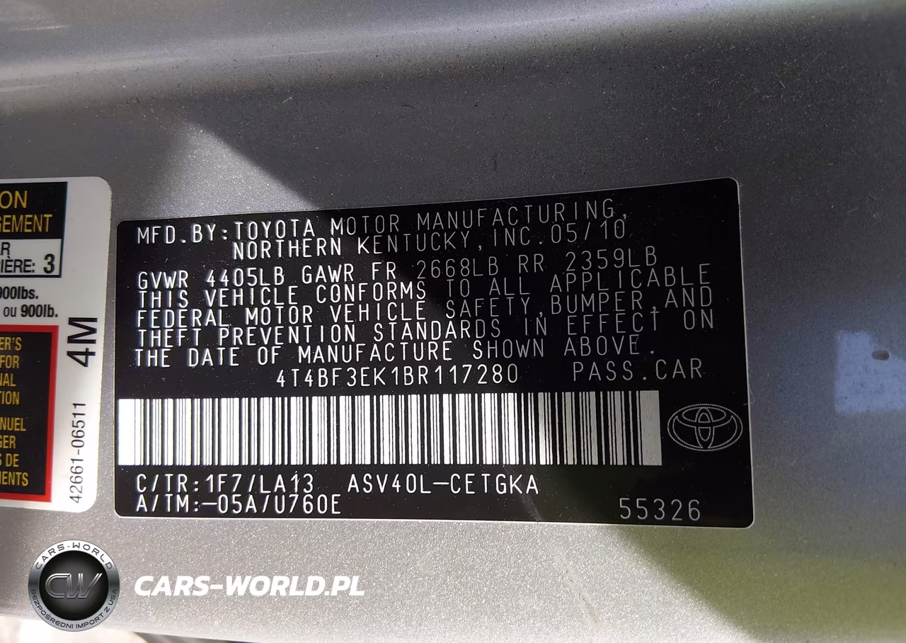 2011 Toyota Camry Xle VIN:4T4BF3EK1BR117280 - 9