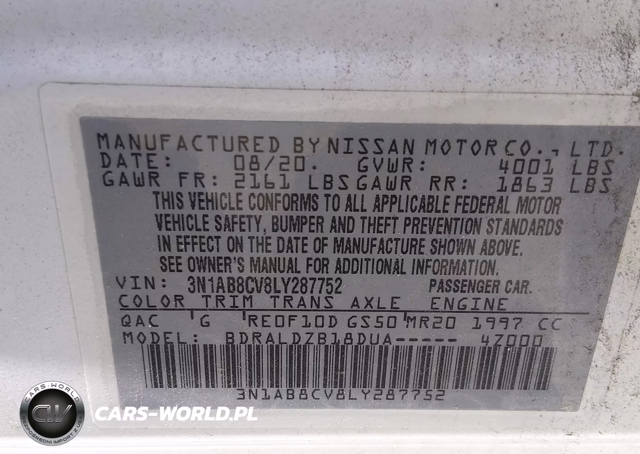 2020 Nissan Sentra Sv Xtronic Cvt VIN:3N1AB8CV8LY287752 - 9