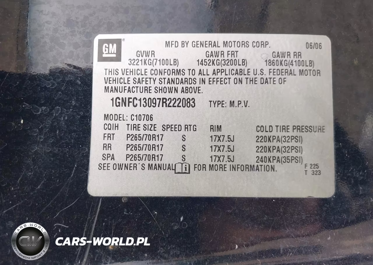 2007 Chevrolet Tahoe Ls VIN:1GNFC13097R222083 - 9