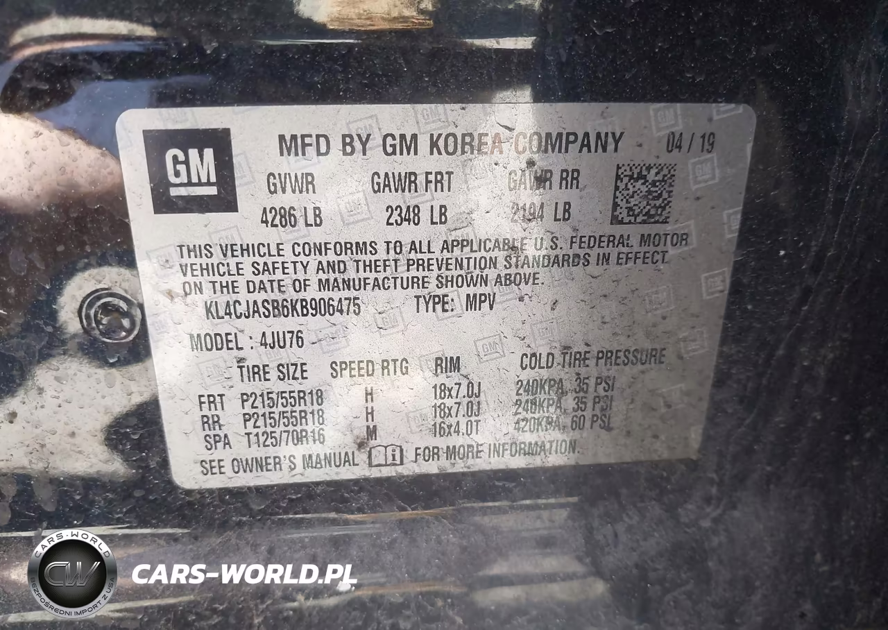 2019 Buick Encore Fwd Preferred VIN:KL4CJASB6KB906475 - 9