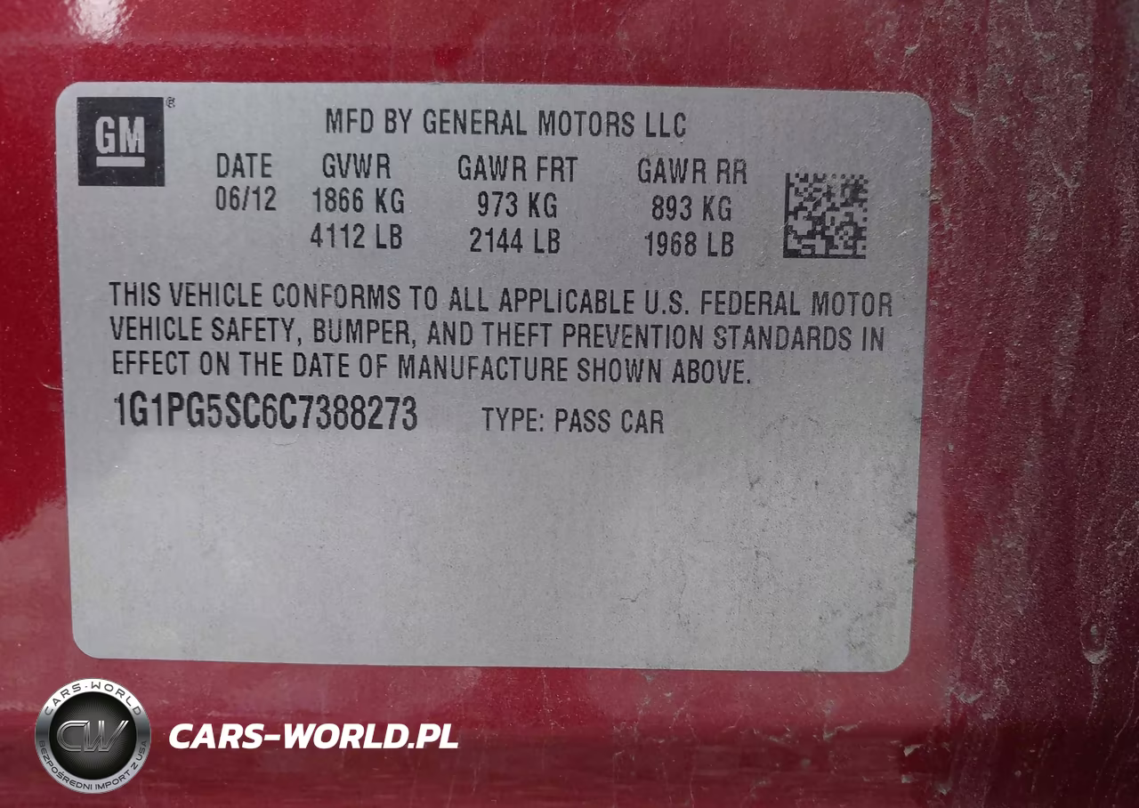 2012 Chevrolet Cruze 2Lt VIN:1G1PG5SC6C7388273 - 9