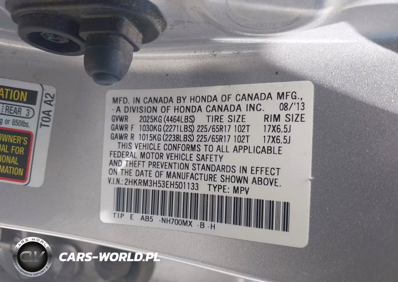 2014 Honda Cr-V Ex VIN:2HKRM3H53EH501133 - 9