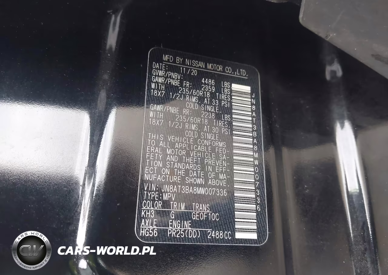 2021 Nissan Rogue Sv Fwd VIN:JN8AT3BA8MW007336 - 9