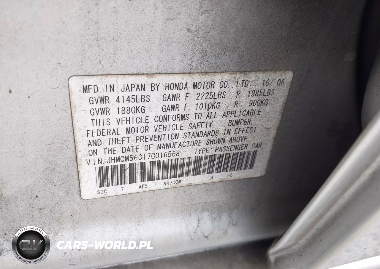2007 Honda Accord 2.4 Se VIN:JHMCM56317C016568 - 9