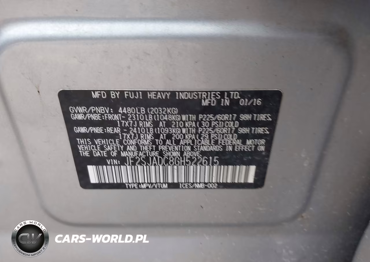 2016 Subaru Forester 2.5I Premium VIN:JF2SJADC8GH522615 - 9