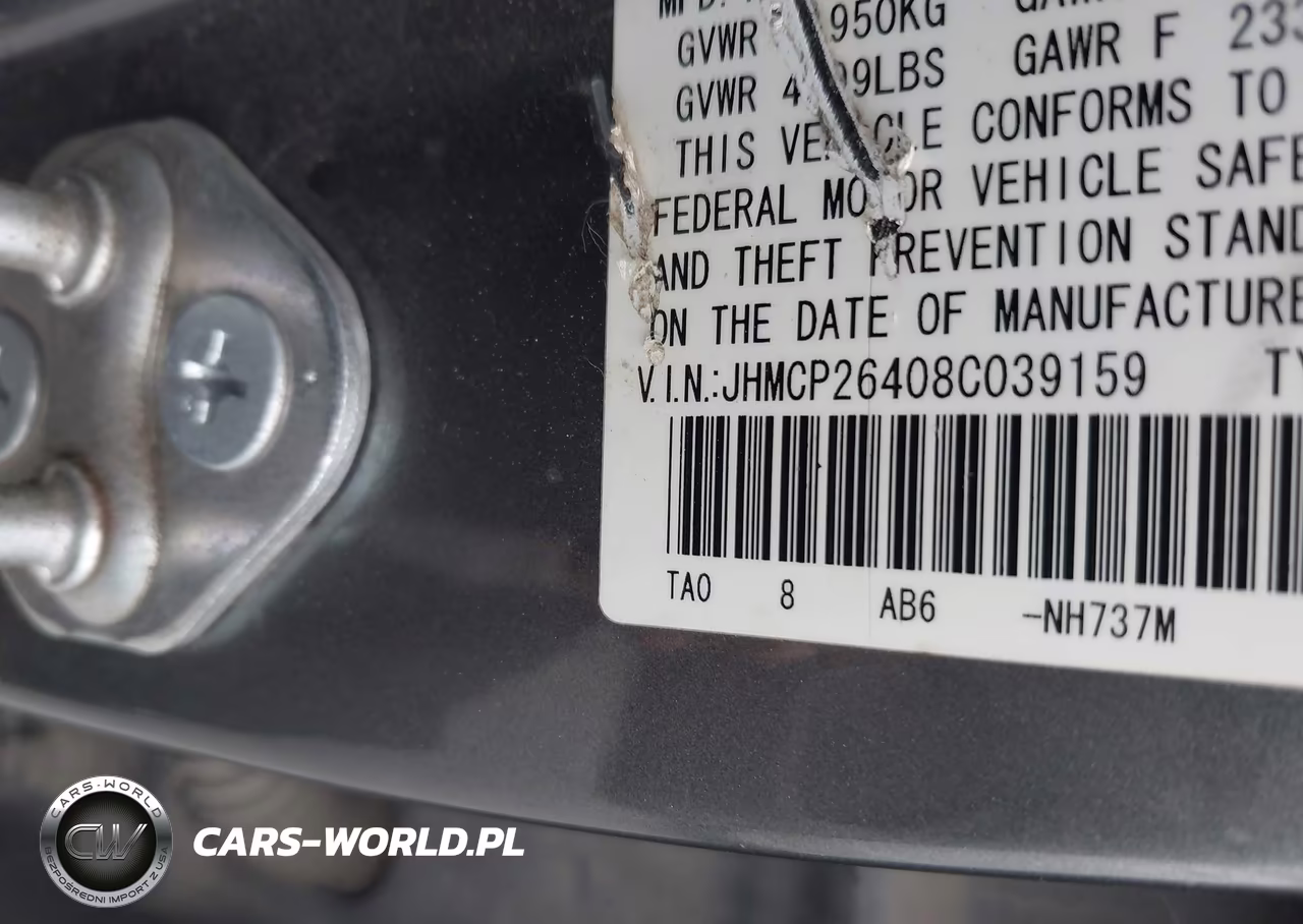 2008 Honda Accord 2.4 Lx-P VIN:JHMCP26408C039159 - 9