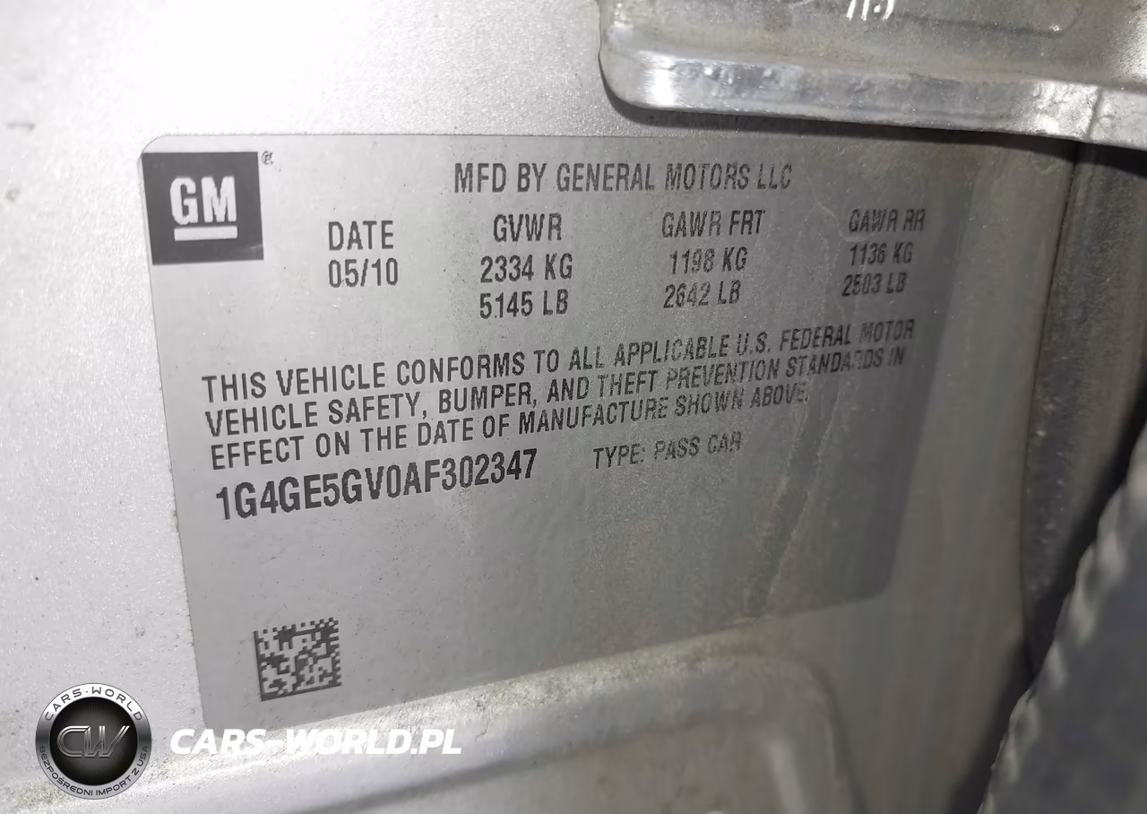 2010 Buick Lacrosse Cxs VIN:1G4GE5GV0AF302347 - 9