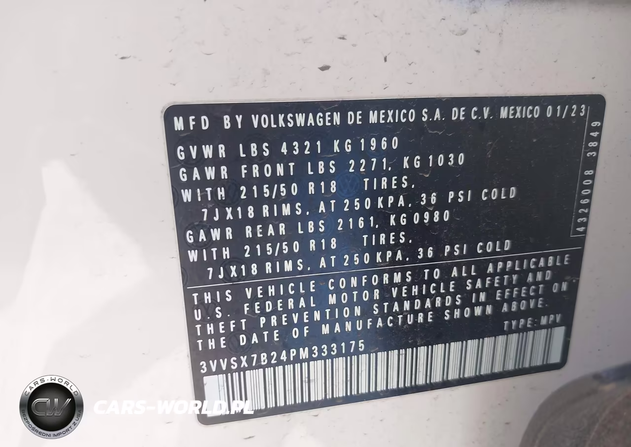 2023 Volkswagen Taos 1.5T Se VIN:3VVSX7B24PM333175 - 9