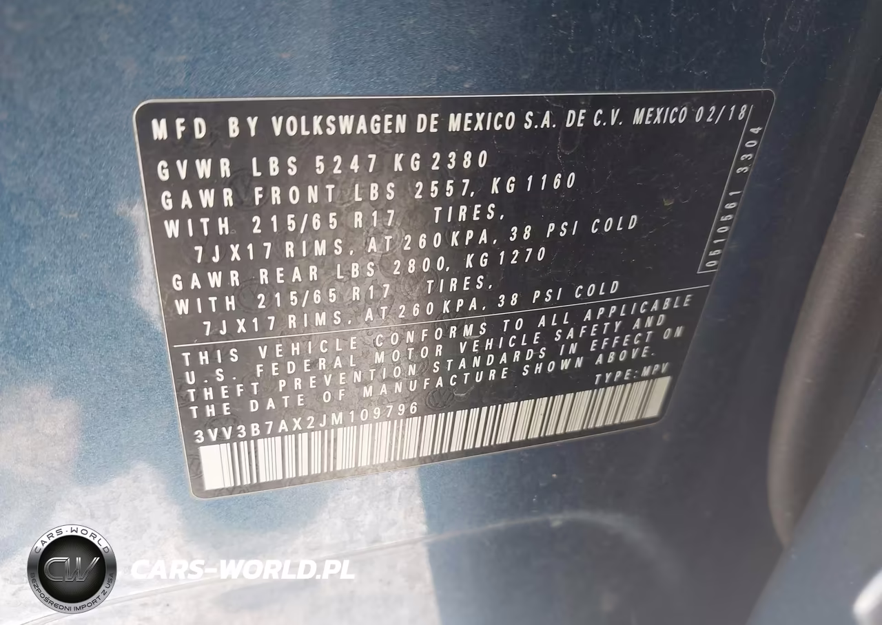 2018 Volkswagen Tiguan 2.0T Se-2.0T Sel VIN:3VV3B7AX2JM109796 - 9